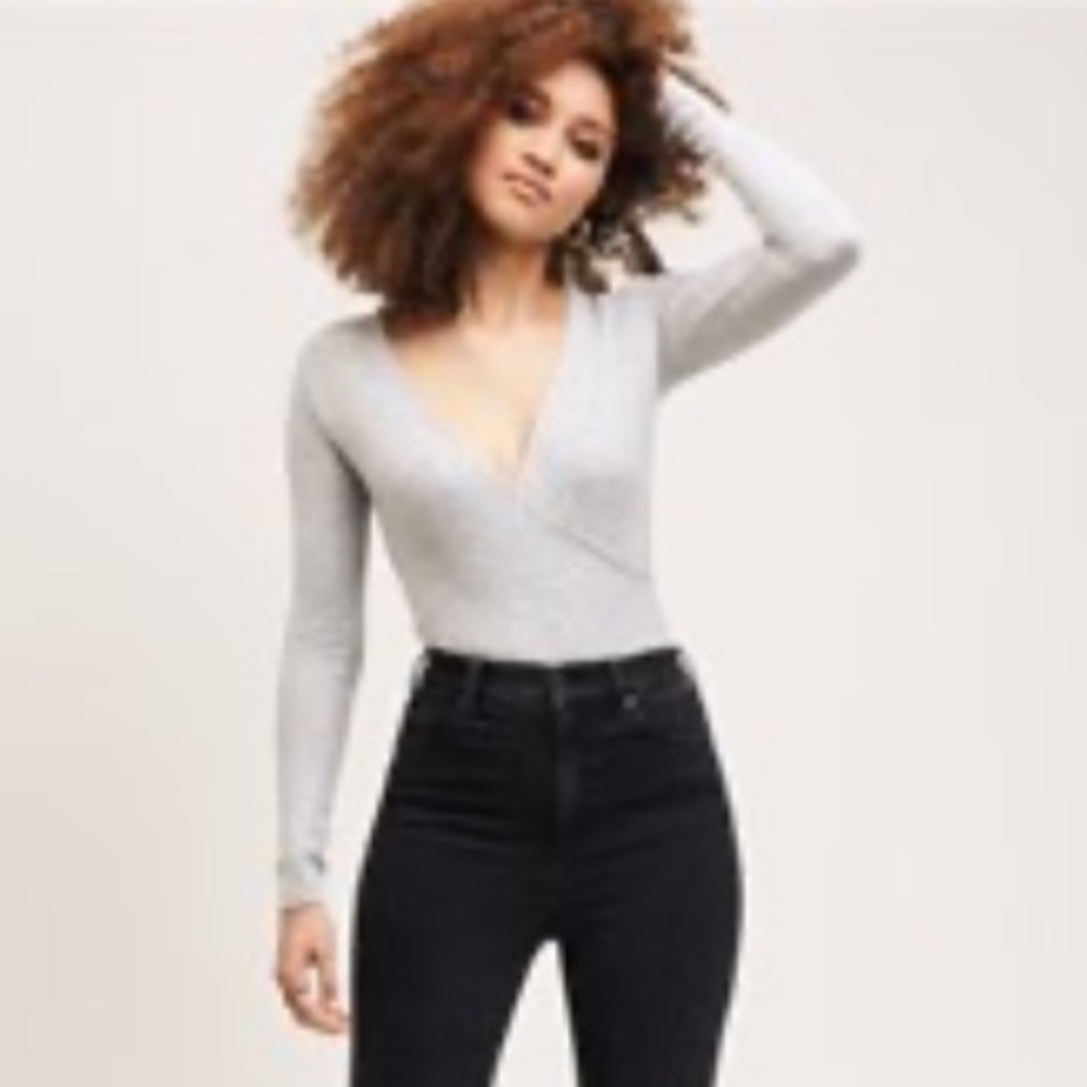 Dynamite Soft Wrap Body Suit in Grey - NWT!
